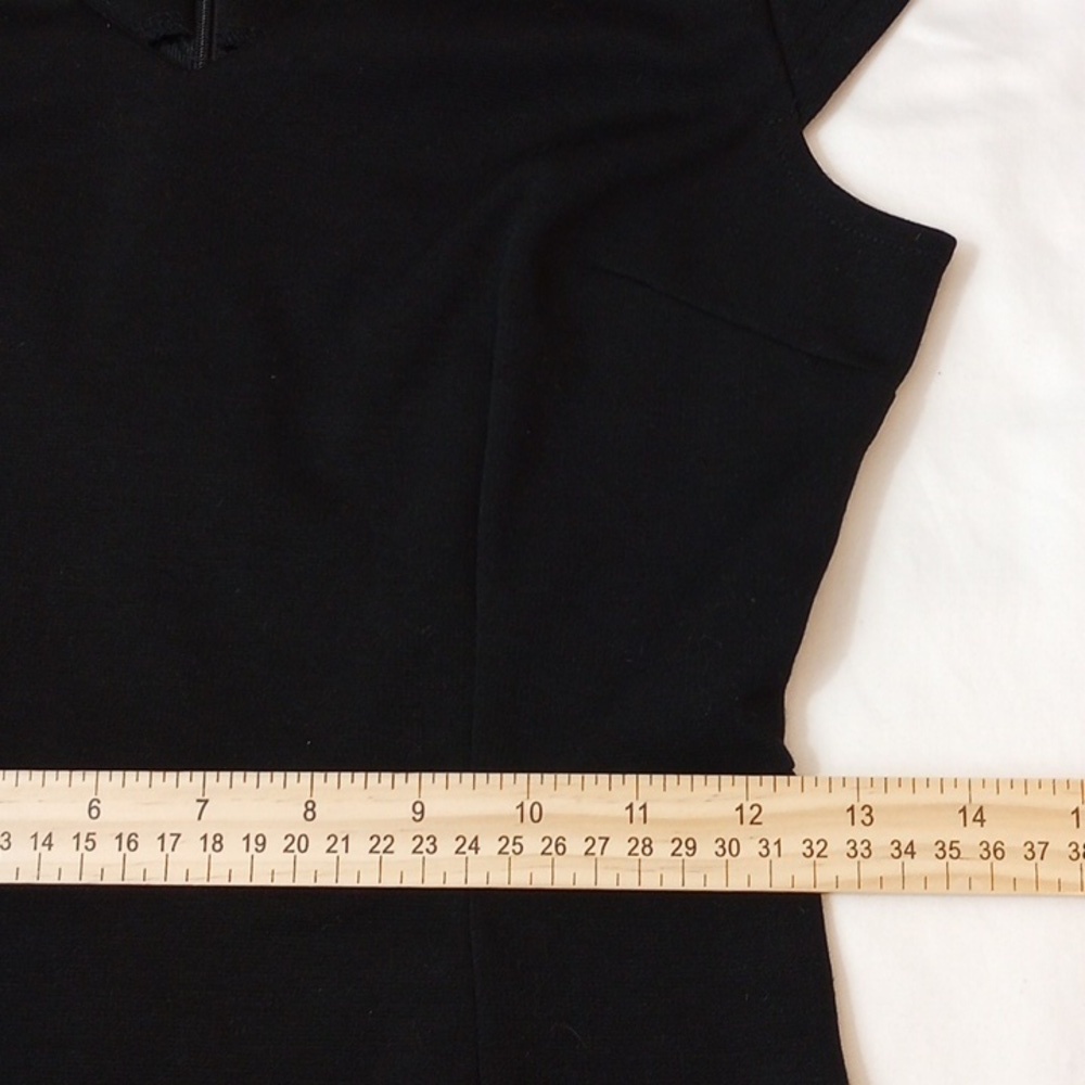 Viwenni Womens Dress Sz S Little Black Dress Ruffle Slit Cap Sleeve Cocktail - Picture 7 of 9